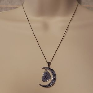 I LOVE YOU TO THE MOON AND BACK Silver necklace